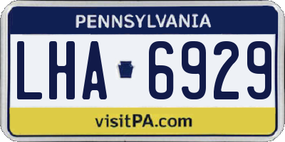 PA license plate LHA6929