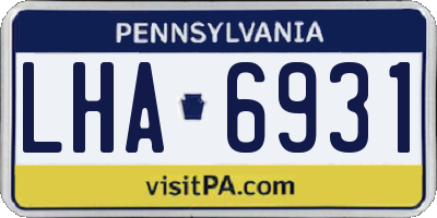 PA license plate LHA6931
