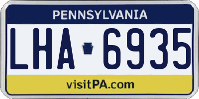 PA license plate LHA6935