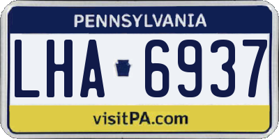 PA license plate LHA6937