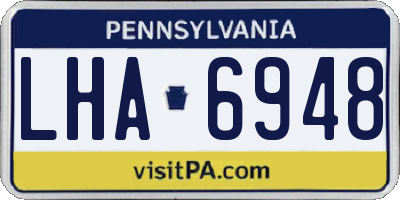 PA license plate LHA6948