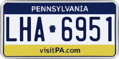 PA license plate LHA6951