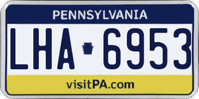 PA license plate LHA6953