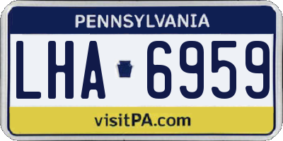 PA license plate LHA6959