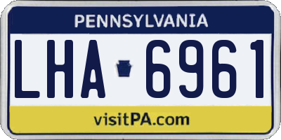 PA license plate LHA6961