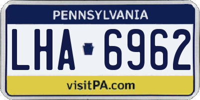 PA license plate LHA6962