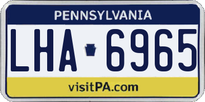PA license plate LHA6965