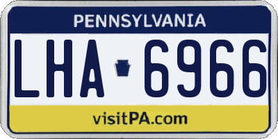 PA license plate LHA6966