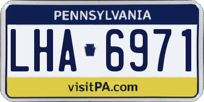 PA license plate LHA6971