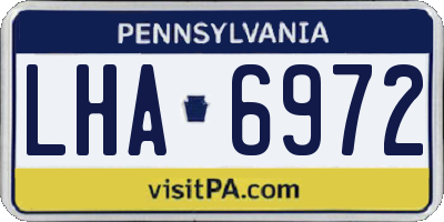PA license plate LHA6972