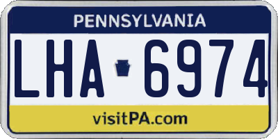PA license plate LHA6974