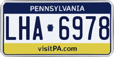 PA license plate LHA6978