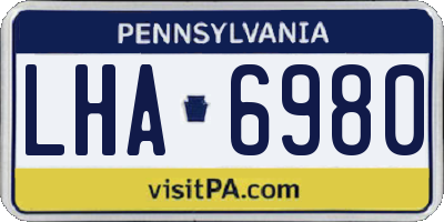 PA license plate LHA6980