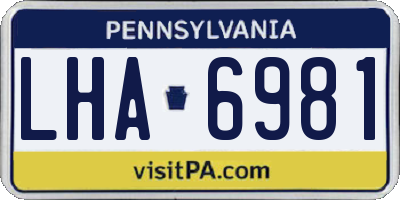 PA license plate LHA6981
