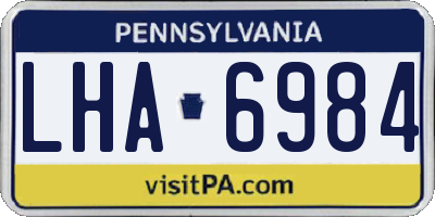 PA license plate LHA6984