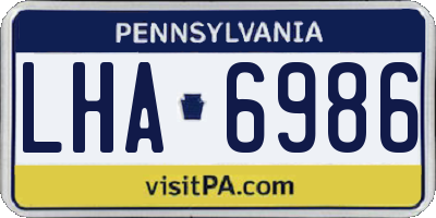 PA license plate LHA6986