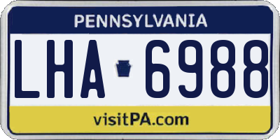PA license plate LHA6988