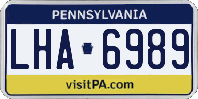 PA license plate LHA6989