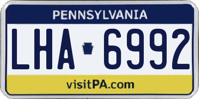 PA license plate LHA6992