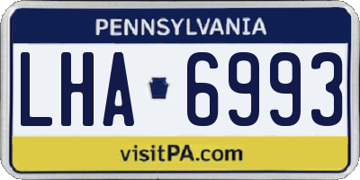 PA license plate LHA6993