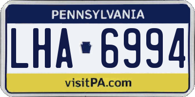 PA license plate LHA6994