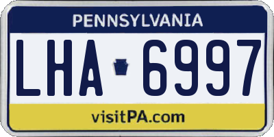 PA license plate LHA6997