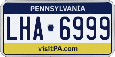 PA license plate LHA6999
