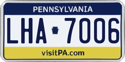 PA license plate LHA7006