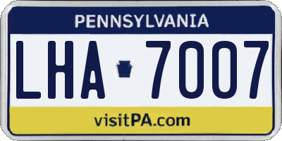 PA license plate LHA7007
