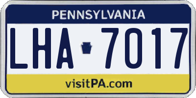 PA license plate LHA7017