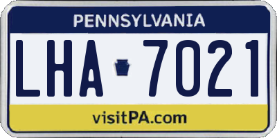 PA license plate LHA7021