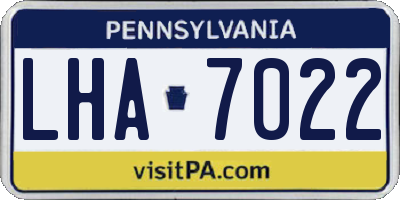 PA license plate LHA7022