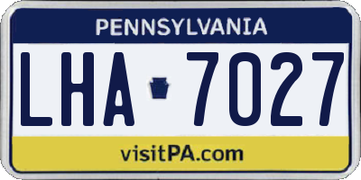 PA license plate LHA7027