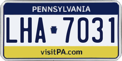 PA license plate LHA7031