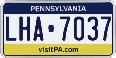 PA license plate LHA7037
