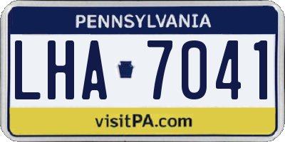 PA license plate LHA7041