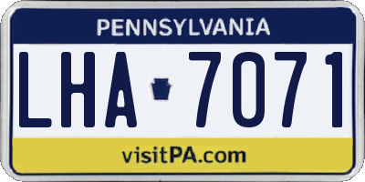 PA license plate LHA7071