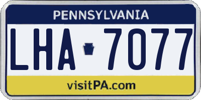 PA license plate LHA7077