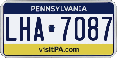 PA license plate LHA7087
