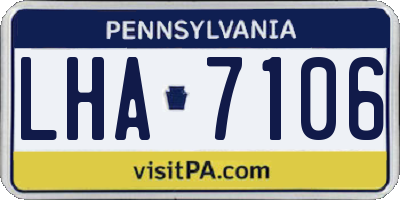 PA license plate LHA7106