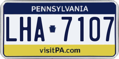 PA license plate LHA7107