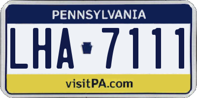 PA license plate LHA7111