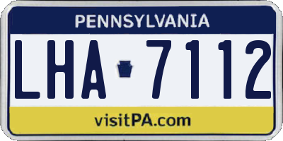 PA license plate LHA7112