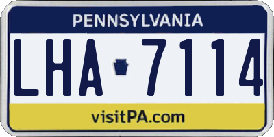 PA license plate LHA7114