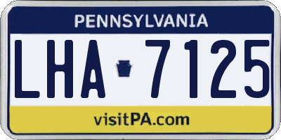 PA license plate LHA7125