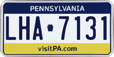 PA license plate LHA7131