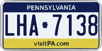 PA license plate LHA7138