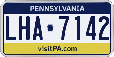 PA license plate LHA7142