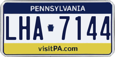 PA license plate LHA7144