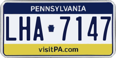 PA license plate LHA7147